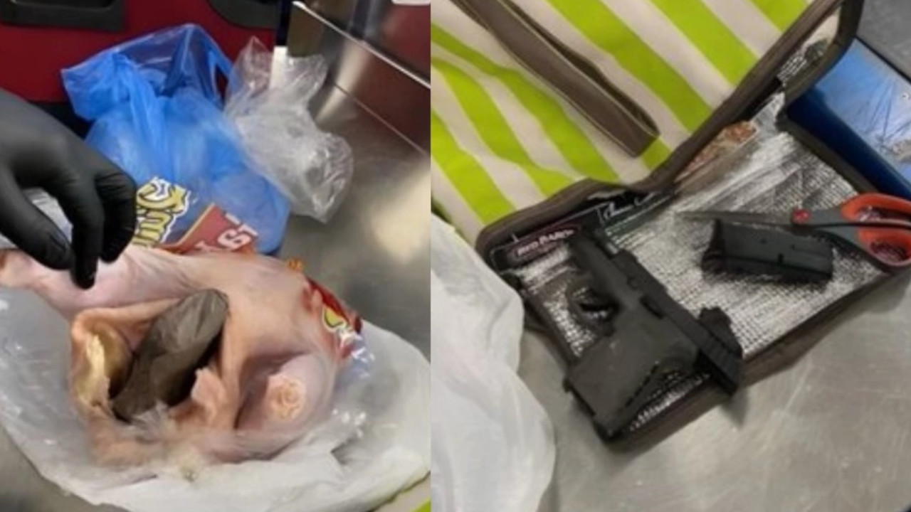 Quería montarse a un avión con un arma encaletada en un pollo