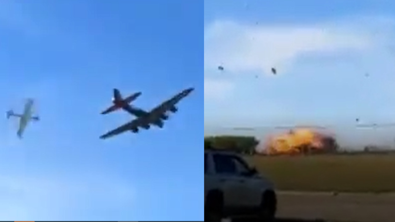 [VIDEO] Impactante: Dos aviones chocaron en festival aéreo de Texas