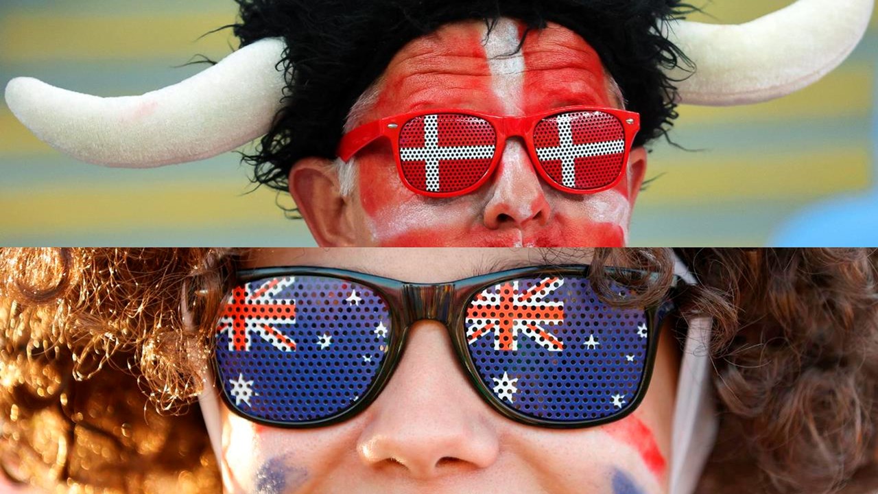 GALERIA DE FOTOS: Coloridas estampas dejan los fanáticos de Australia y Dinamarca