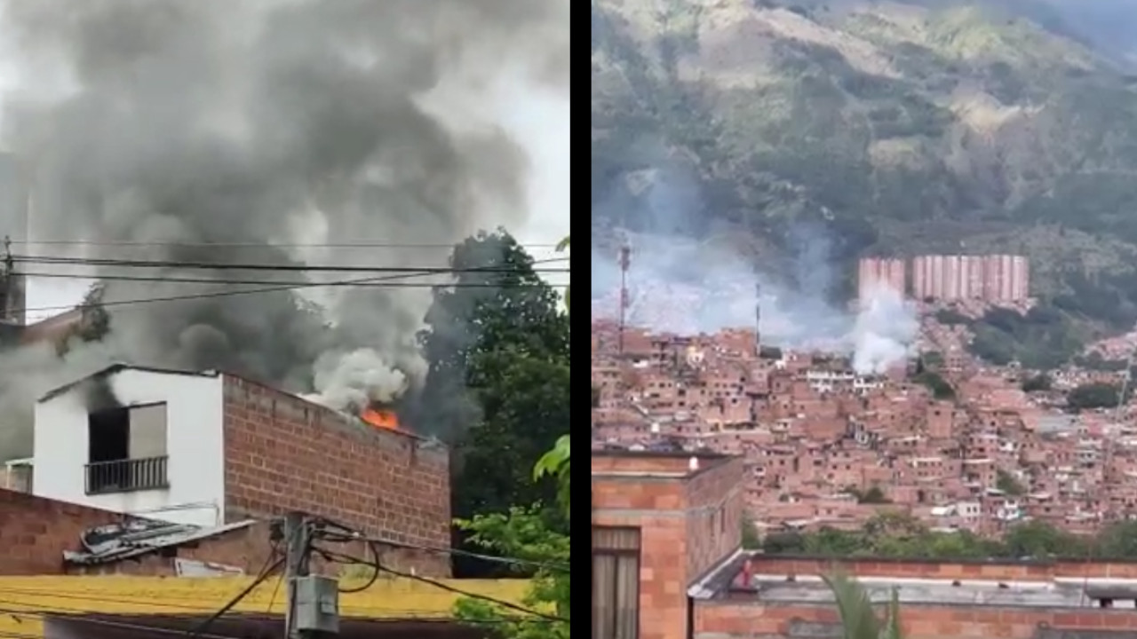 [Video] ¡Terrible! Se está prendiendo una casa en Bello