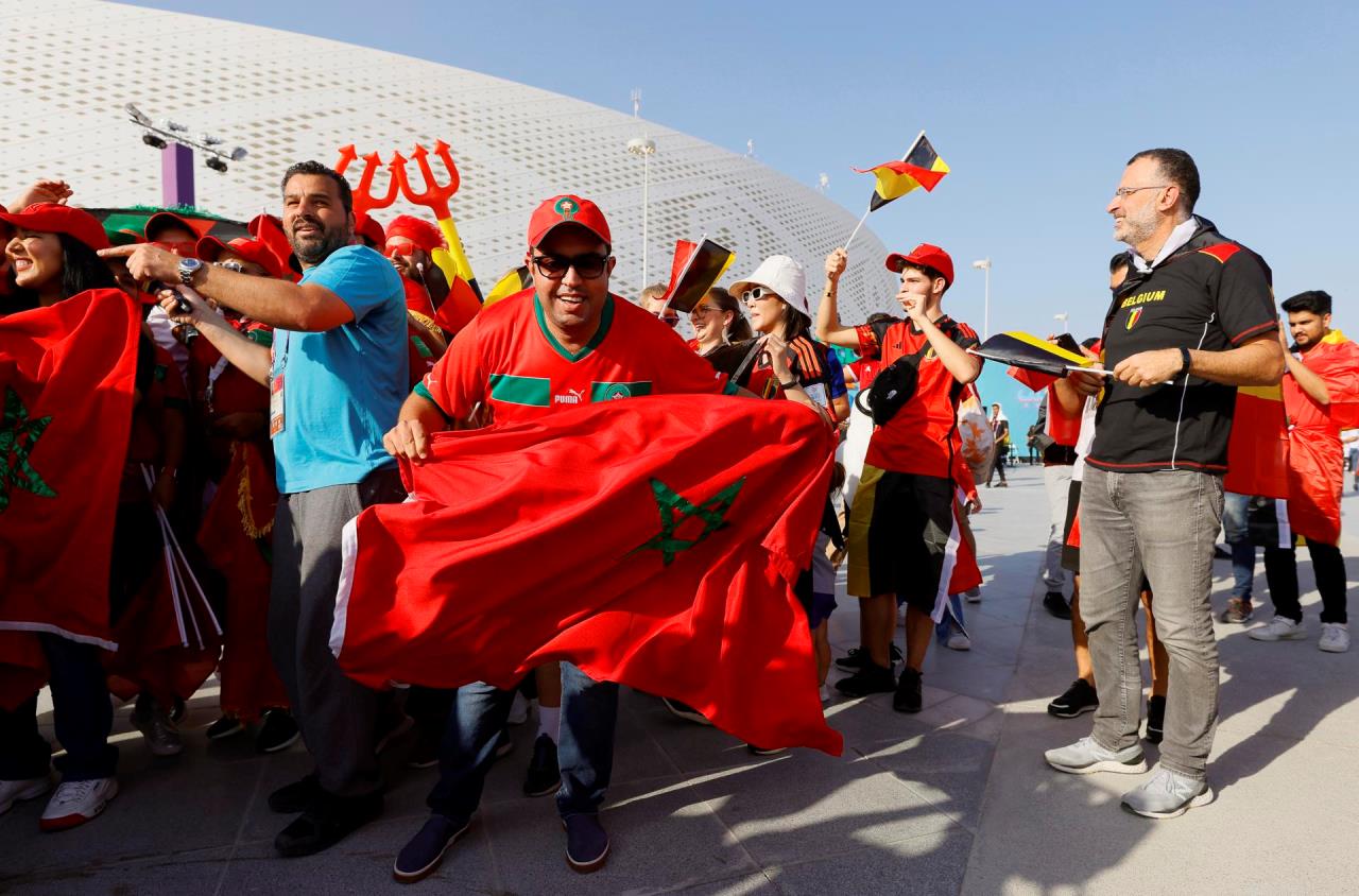 FOTOS: Las estampas que dejan los hinchas de Bélgica y Marruecos 13 marruecos belgica12