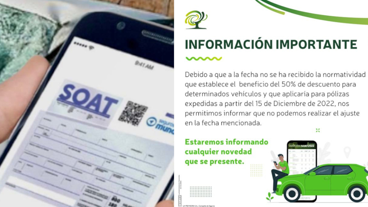 Aseguradoras no están vendiéndolo SOAT con descuento como ordenó el Gobierno