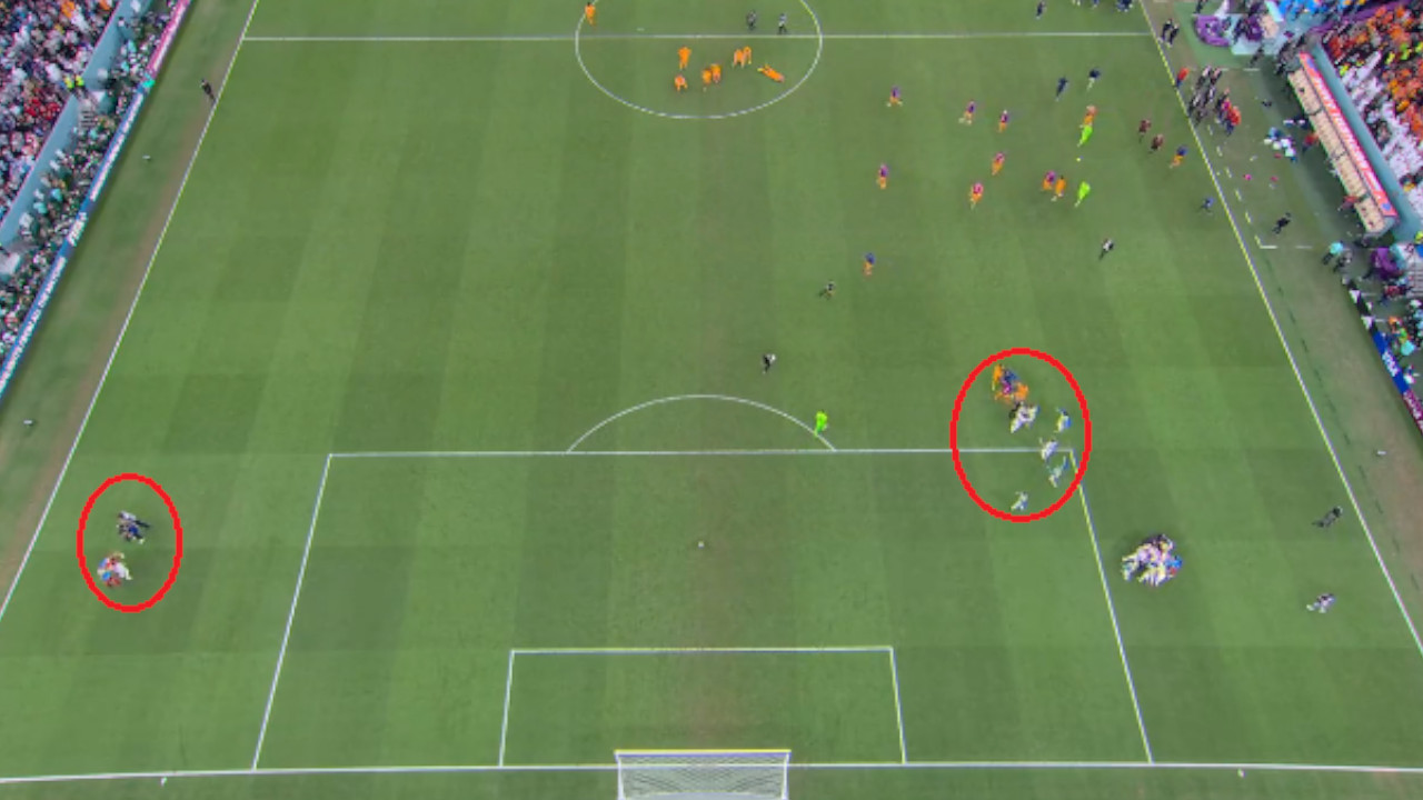 Desde una cámara aérea, el inicio del enojo de Messi