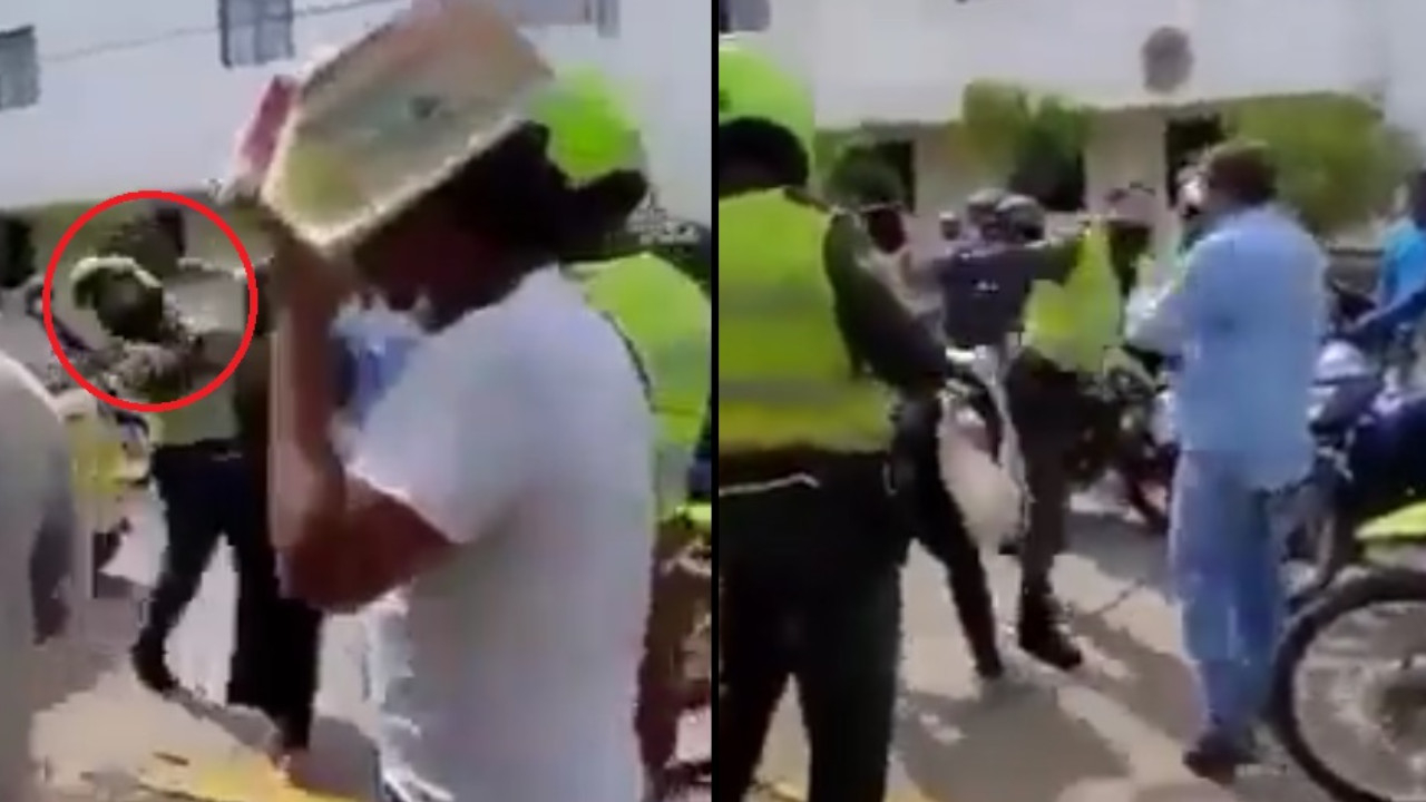 Policía respondió a golpe de conductor que lo golpeó
