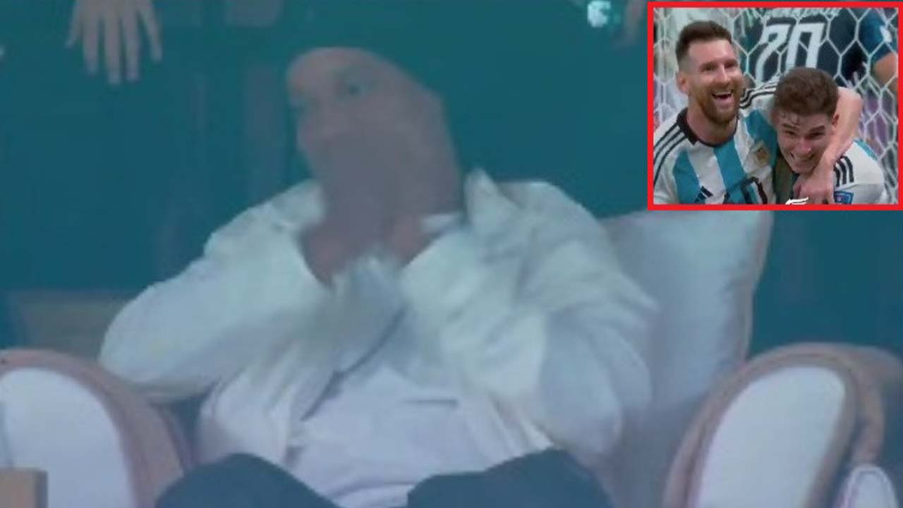 [VIDEO] Se deleitan los hinchas, Ronaldinho aplaudiendo a Julián Álvarez