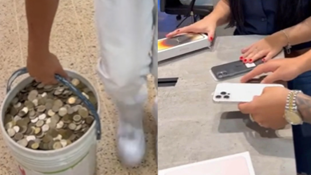 Creador de contenido compro el ultimo Iphone a punta de monedas