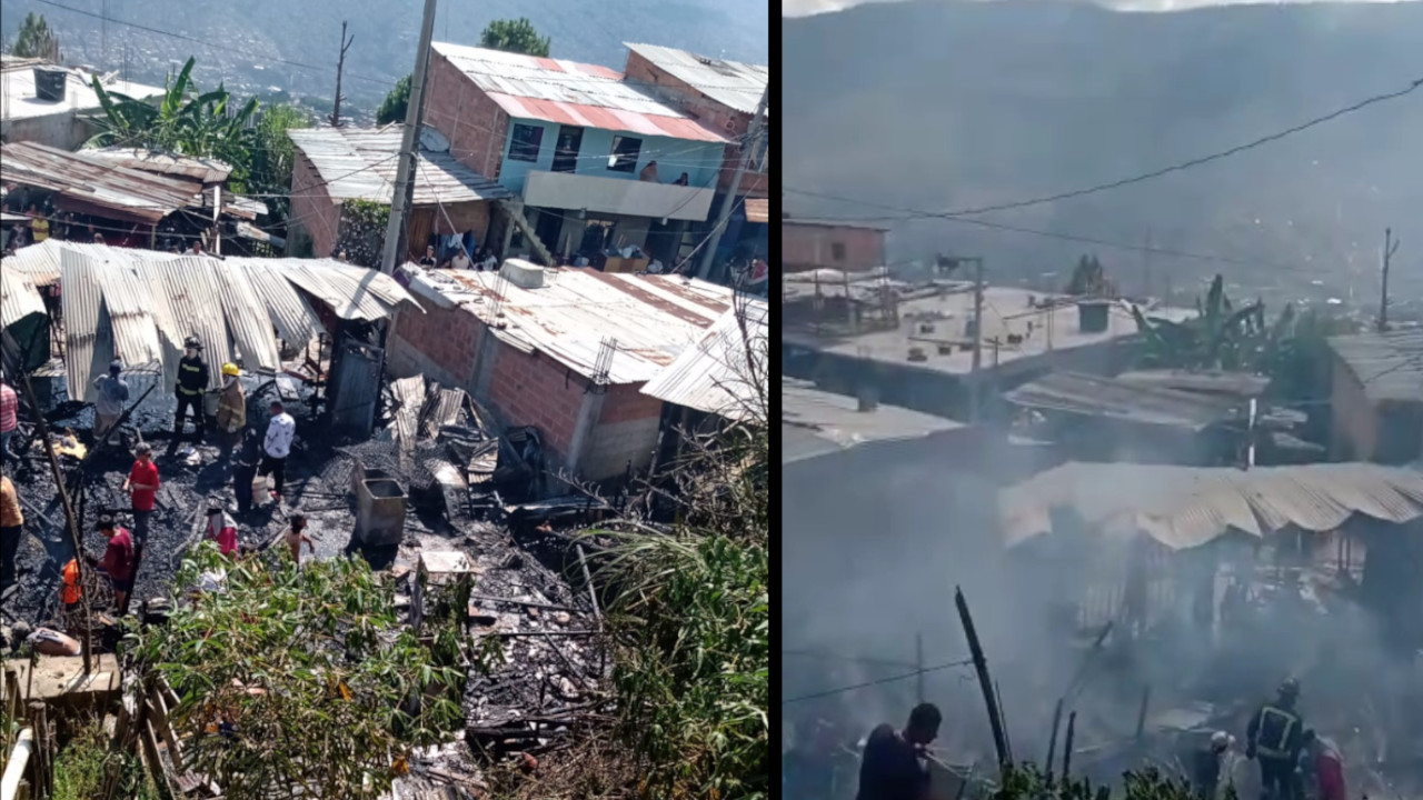[VIDEO] ¡Qué pesar! Cuatro viviendas fueron consumidas por la candela en Bello