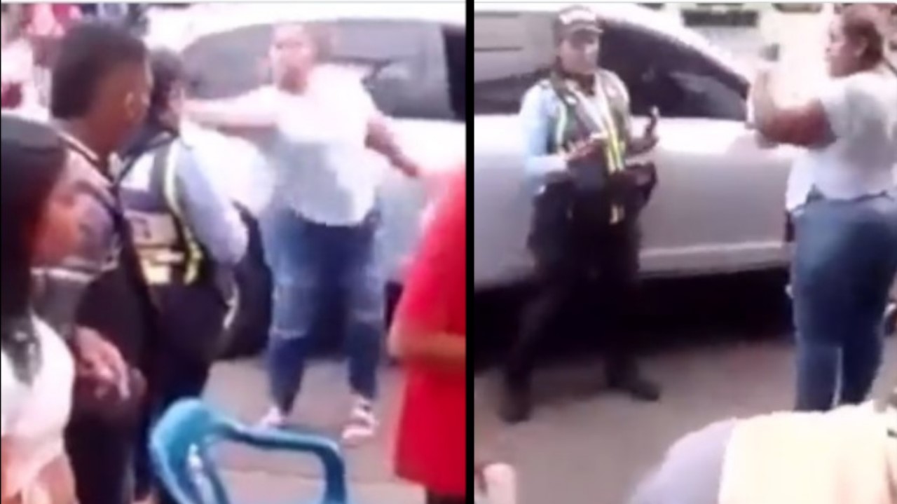 mujer agrede a agente de transito valledupar