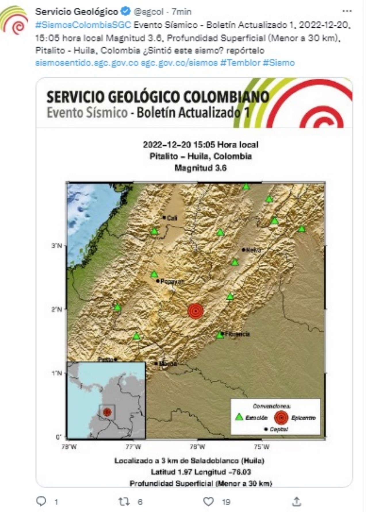 Tarde 'movidita', fuerte sismo en Colombia 2 sismo