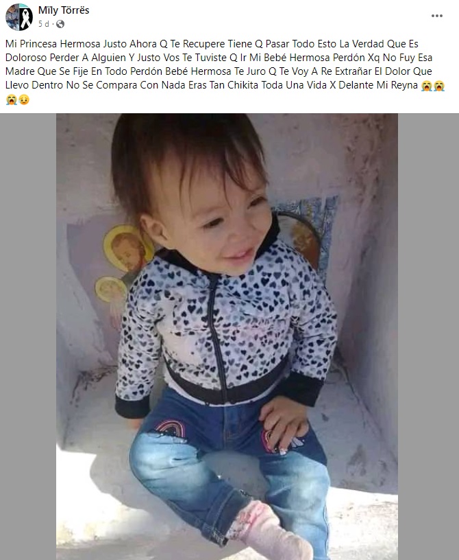 Mujer mató a golpes a su hija de dos años y confesó la razón en redes sociales