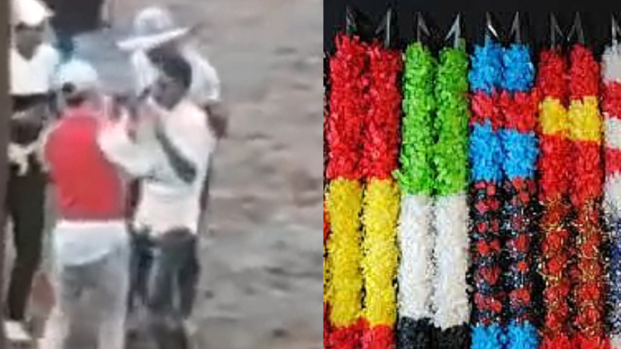 [VIDEO] ¡Le dicen karma!: Joven se clavó banderilla en su rostro en corralejas de Sucre