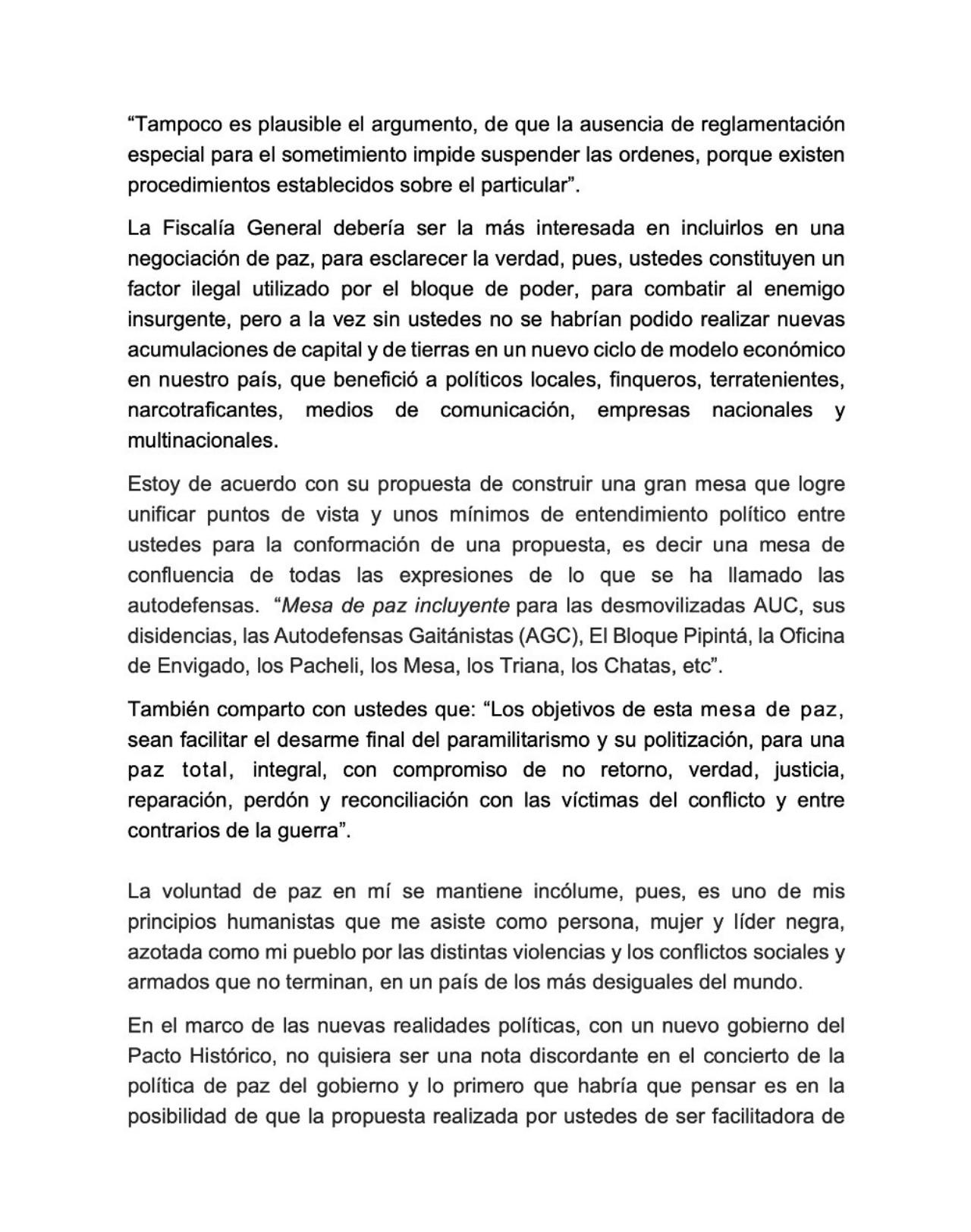 Piedad Córdoba declina invitación de paramilitares a ser facilitadora de paz 10 Piedad Cordoba declina invitacion de paramilitares a ser facilitadora de paz 1