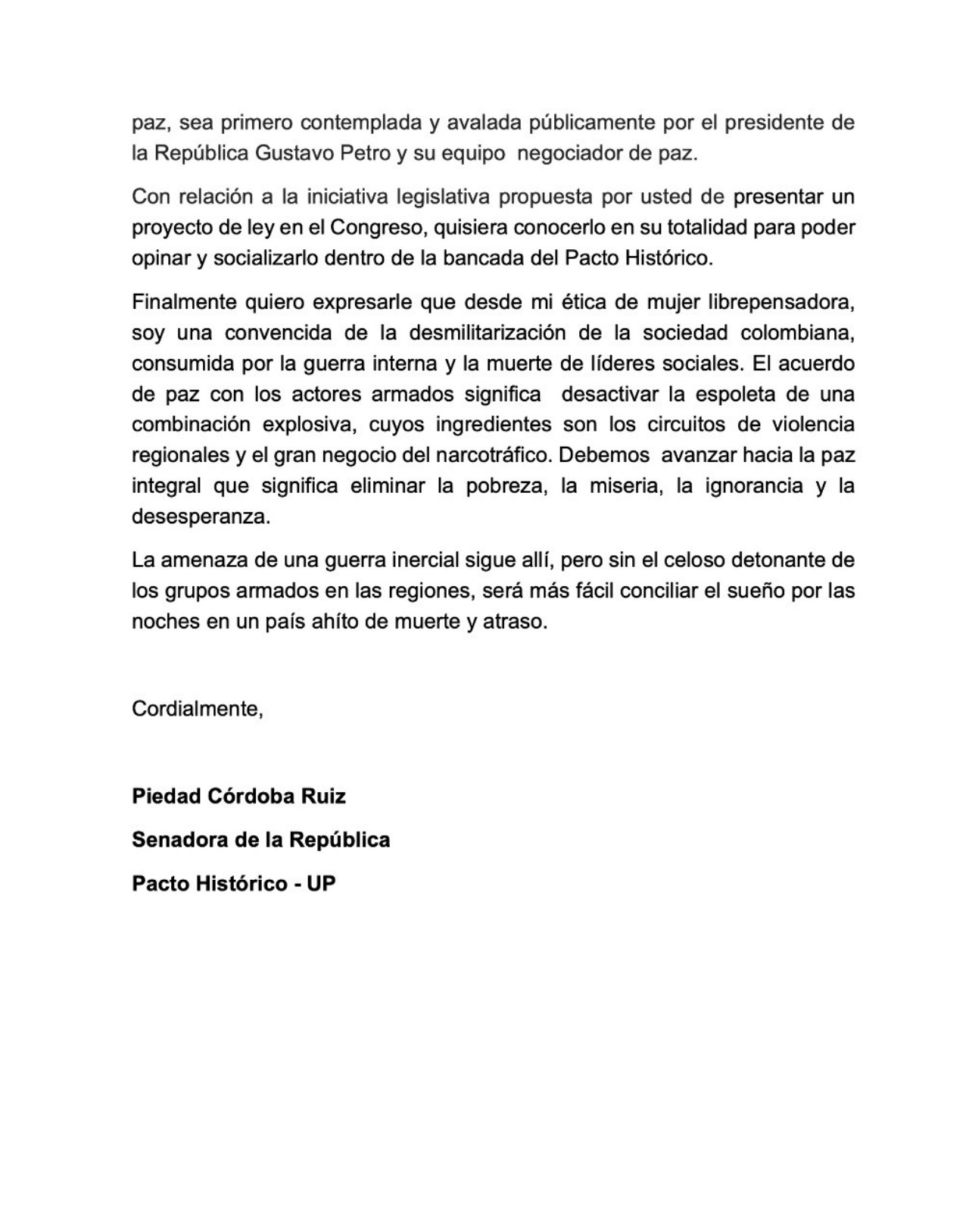 Piedad Córdoba declina invitación de paramilitares a ser facilitadora de paz 9 Piedad Cordoba declina invitacion de paramilitares a ser facilitadora de paz 3