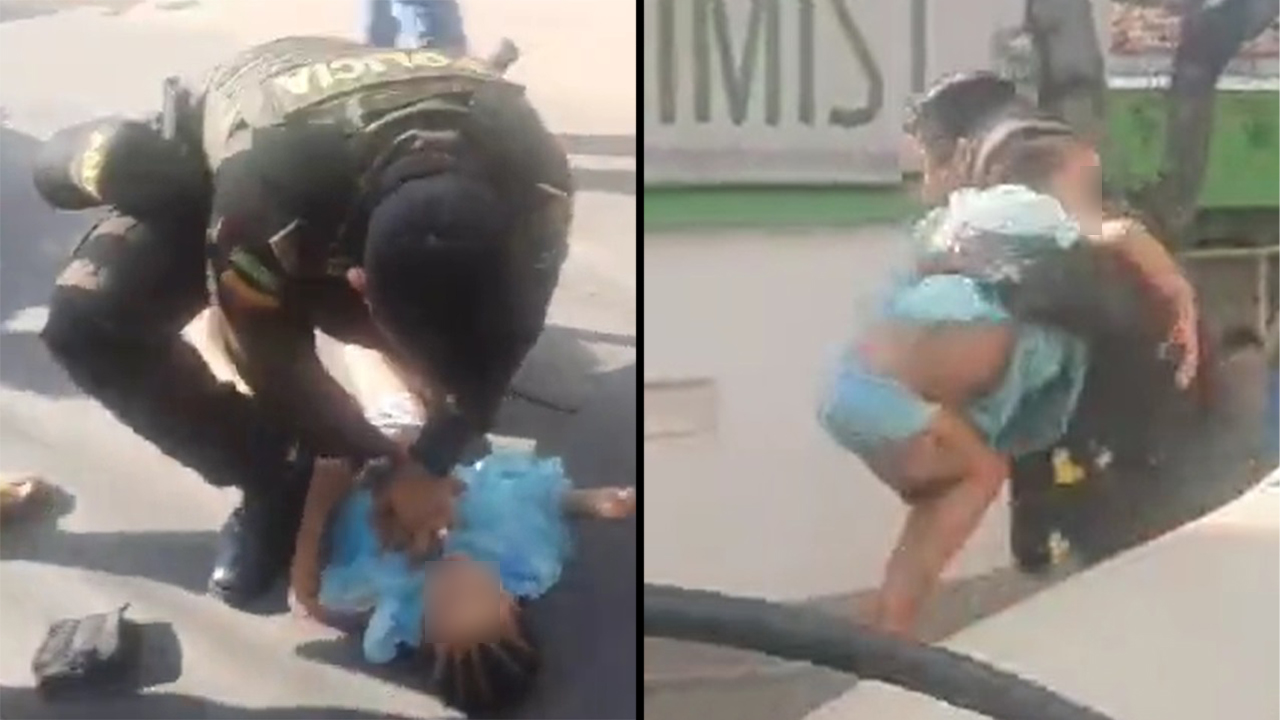 Si son heroes Policia revivio a nina en la calle que no tenia pulso llegaron como angeles