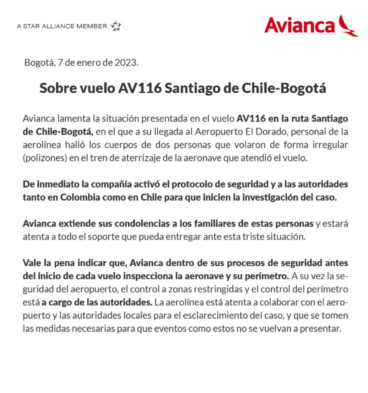 Avianca confirma que cadáveres hallados en tren de aterrizaje son de dos polizones 2 avianca habla jovenes hallados en avion