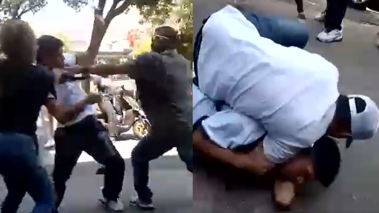 [VIDEO] Estudiantes y adultos pelearon en las afueras de un colegio de Envigado