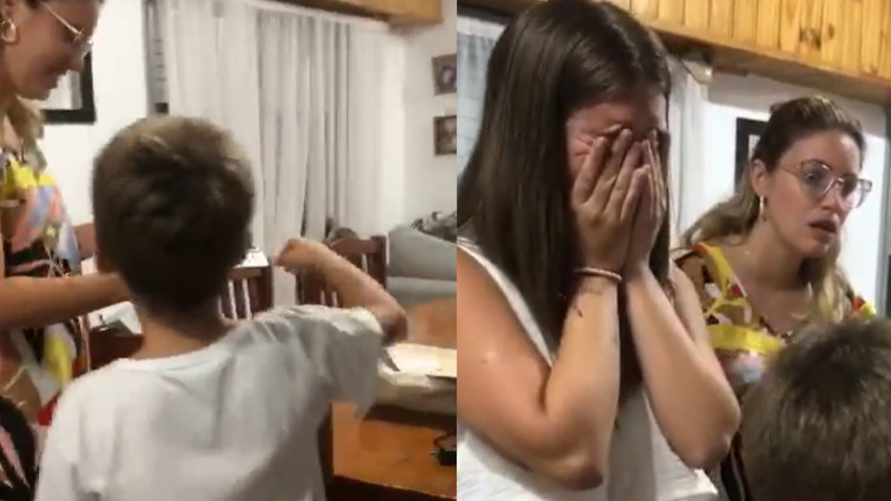 La viral reacción de un niño al ver que su hermana está embarazada: “¡Voy a ser abuelo!”