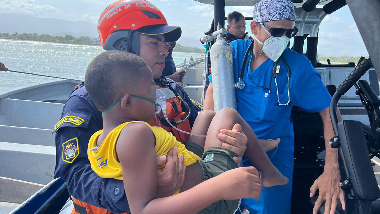 Armada evacuó desde Acandí a niño de 8 años por un paro respiratorio