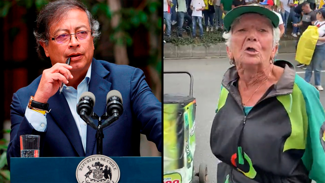 Presidente Petro reaccionó a video de vendedora ambulante que lo insulta durante las marchas