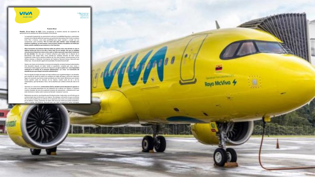 Viva Air explicó que el Gobierno ya sabía hace mucho del posible cese de operaciones