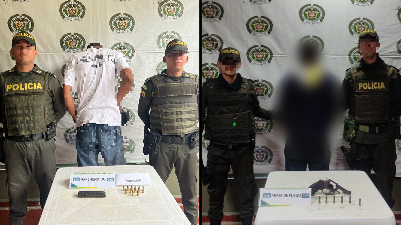 sorprendidos en flagrancia con un arma de fuego y municiones