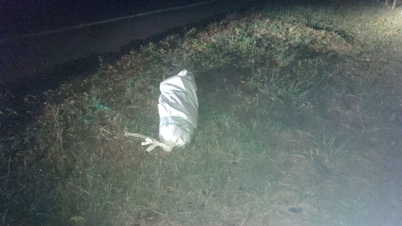 [FOTO] ¿Un muerto? Susto por una bolsa a la orilla de una carretera