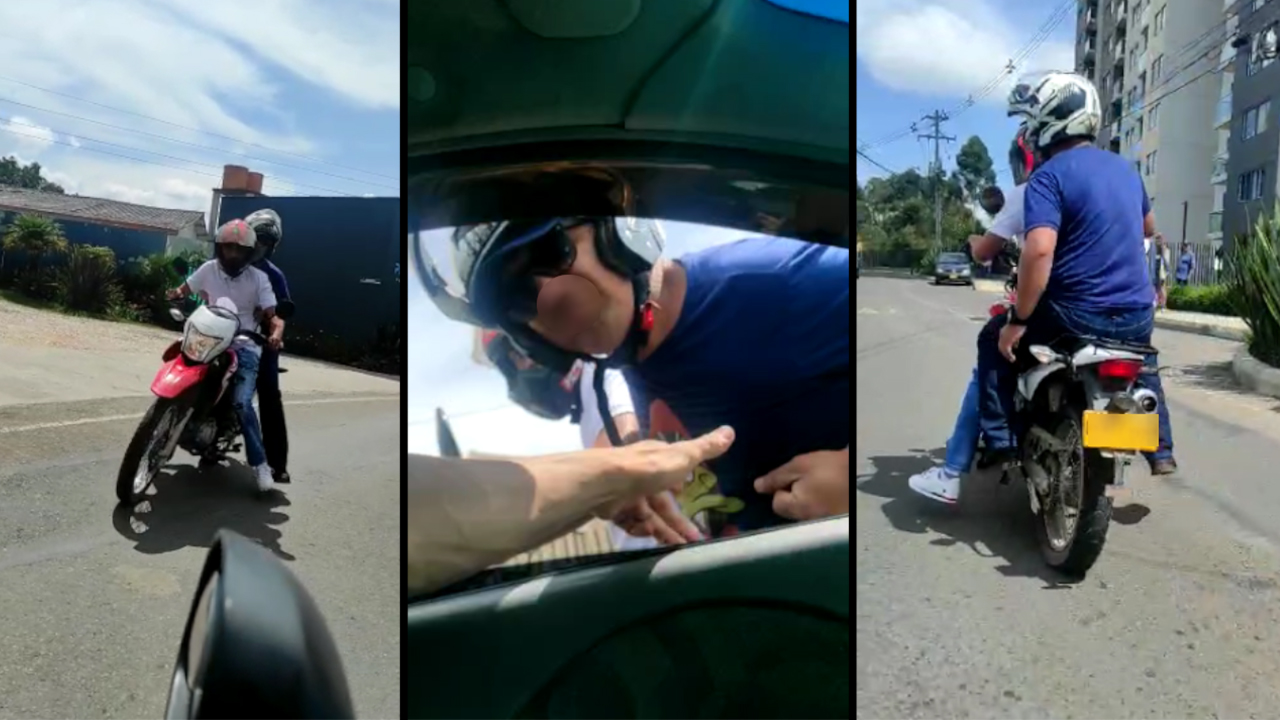 Dos hombres en una moto agredieron a un conductor en Rionegro