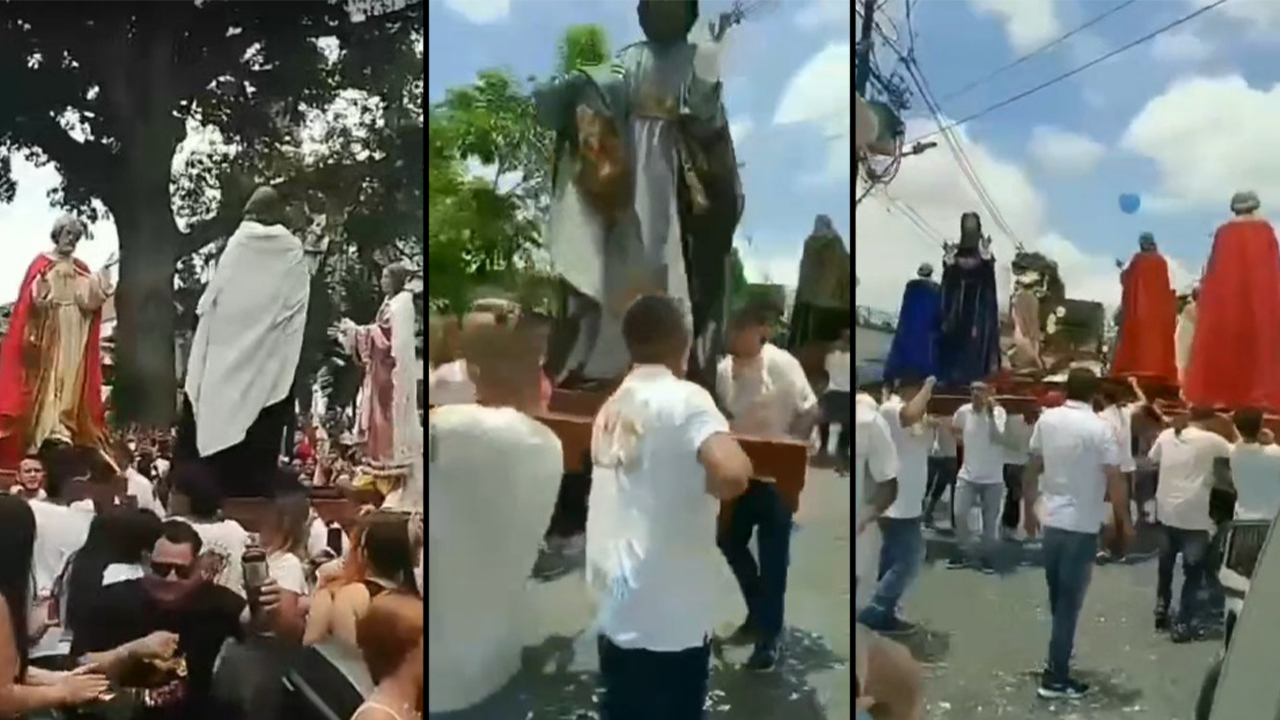 ¡Pusieron a bailar a los santos! La tradicional celebración del ‘Día de resurrección’ en La Estrella