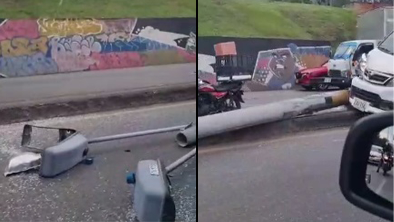 [VIDEO] Choque entre camión y un vehículo tipo van en la autopista Norte