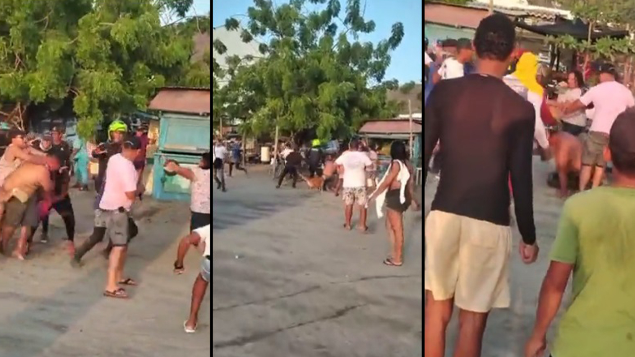 El Domingo de resurrección a puño, pata y piedra se enfrentaron turistas y carperos en Santa Marta