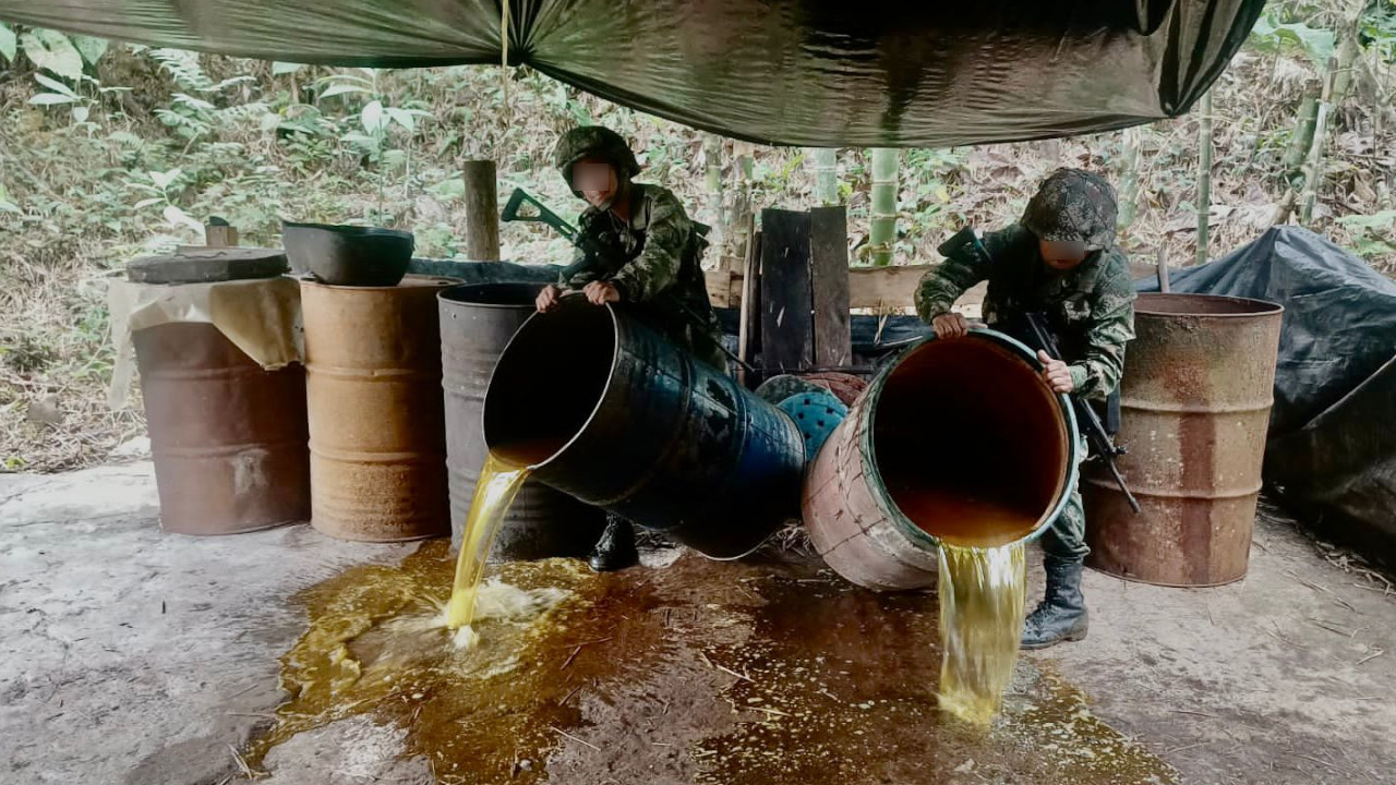 El Ejército le destruyó dos laboratorios para la producción de cocaína al 'Clan del Golfo' en Urabá