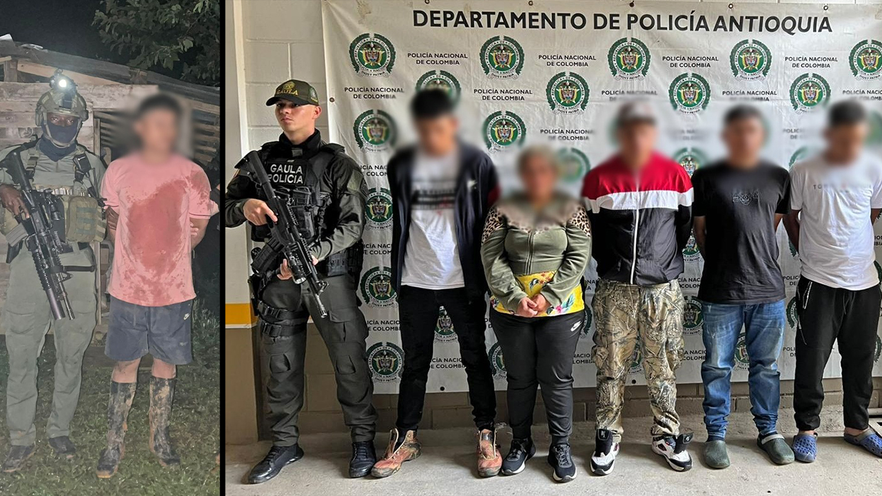 [VIDEO] Capturaron en Antioquia a seis presuntos integrantes del 'Clan del Golfo' por extorsión
