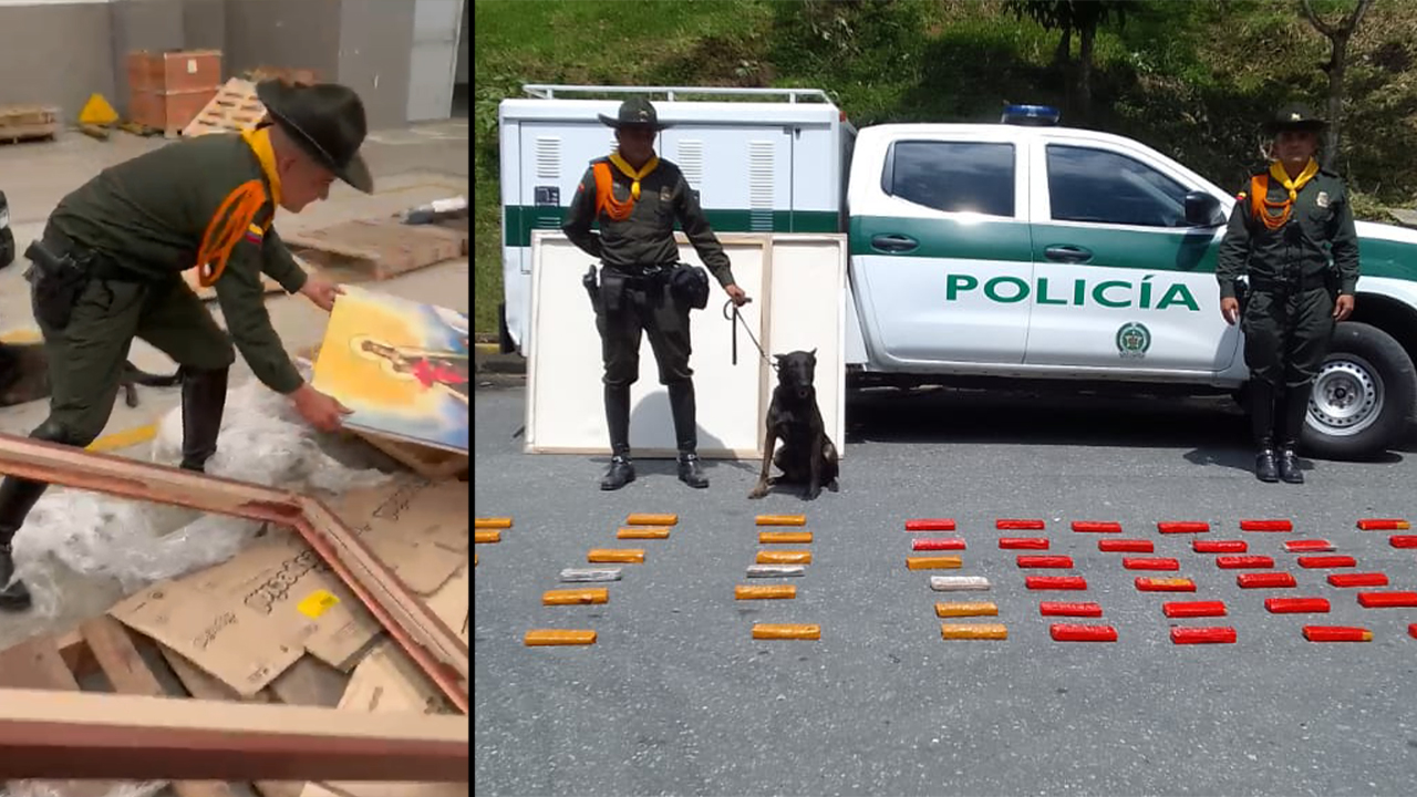 VIDEO: En Sabaneta, la Policía encontró marihuana en los marcos  de imágenes religiosas