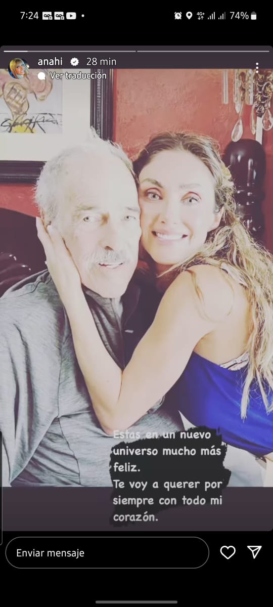 'Te voy a querer toda mi vida': Anahí dejó sentidas palabras por la muerte de Andrés García 3 WhatsApp Image 2023 04 04 at 7.38.16 PM