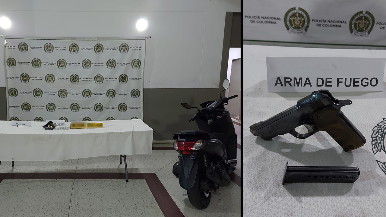 VIDEO: Capturan a un adolescente en Bello con dos armas de fuego ilegal y droga sintética
