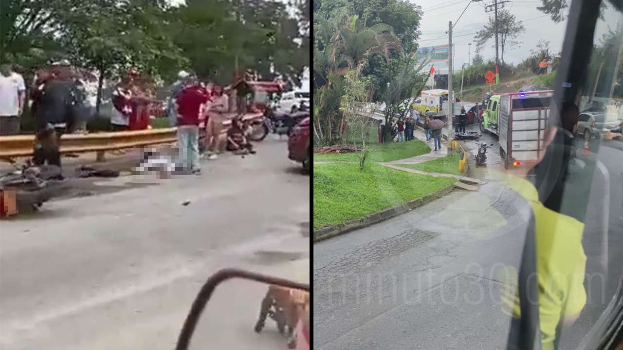 FOTOS Y VIDEO. Motocicleta quedó en el suelo, accidente en San Antonio de Prado