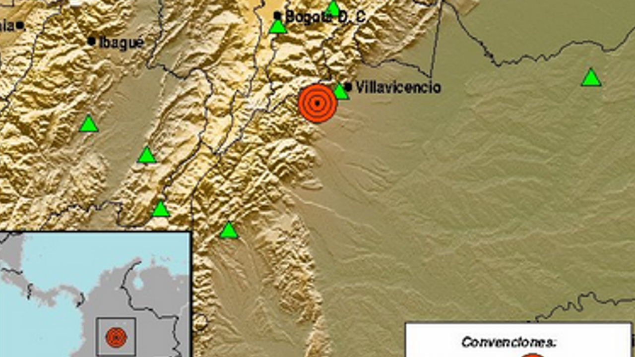 Epicentro del temblor del 14 de mayo. Imagen @sgcol
