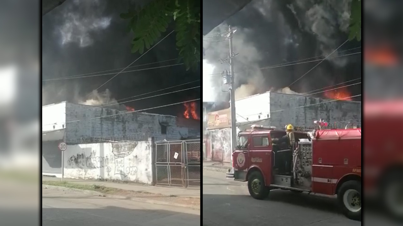 Nuevas imágenes del grave incendio que consume un local en Apartadó