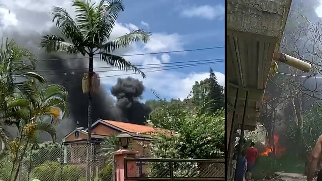FOTOS Y VIDEO. ‘Que pesar el medio ambiente’, quema de llantas y basura provocó incendio en el norte del Valle de Aburrá