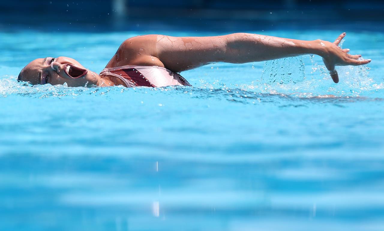 La colombiana Mónica Arango gana el oro en la natación artística. EFE/ José Jácome