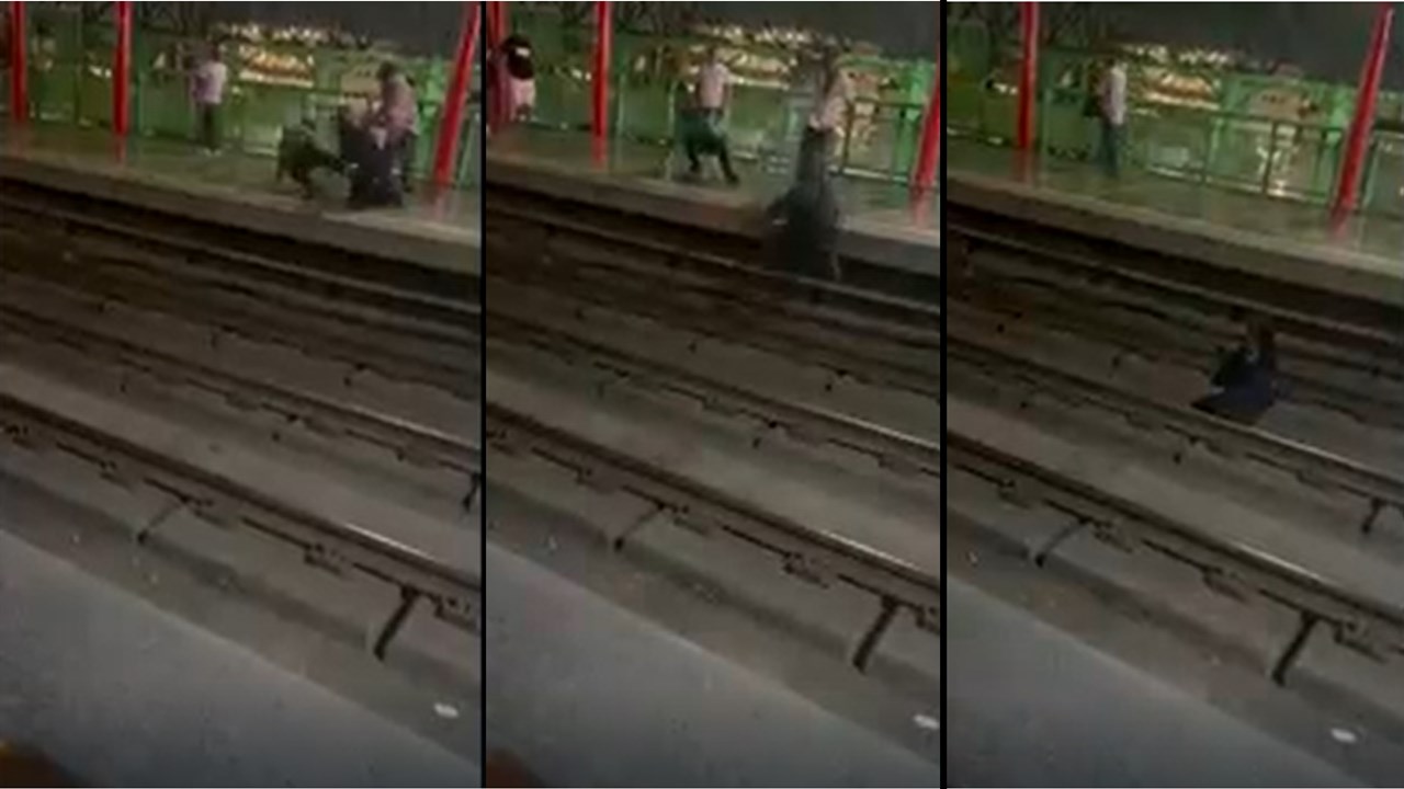pelea de hombres metro de monterrey