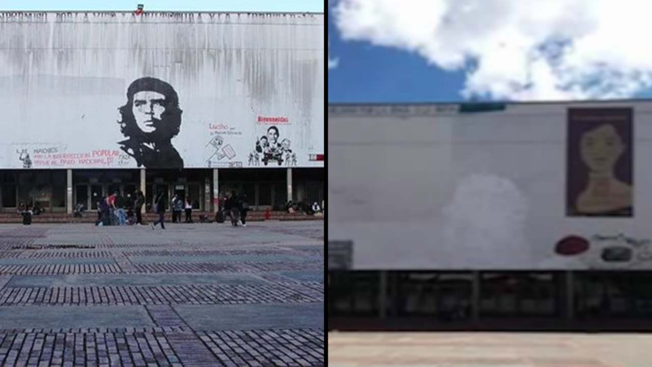 Universidad Nacional borró la imagen del Che pintada en su fachada