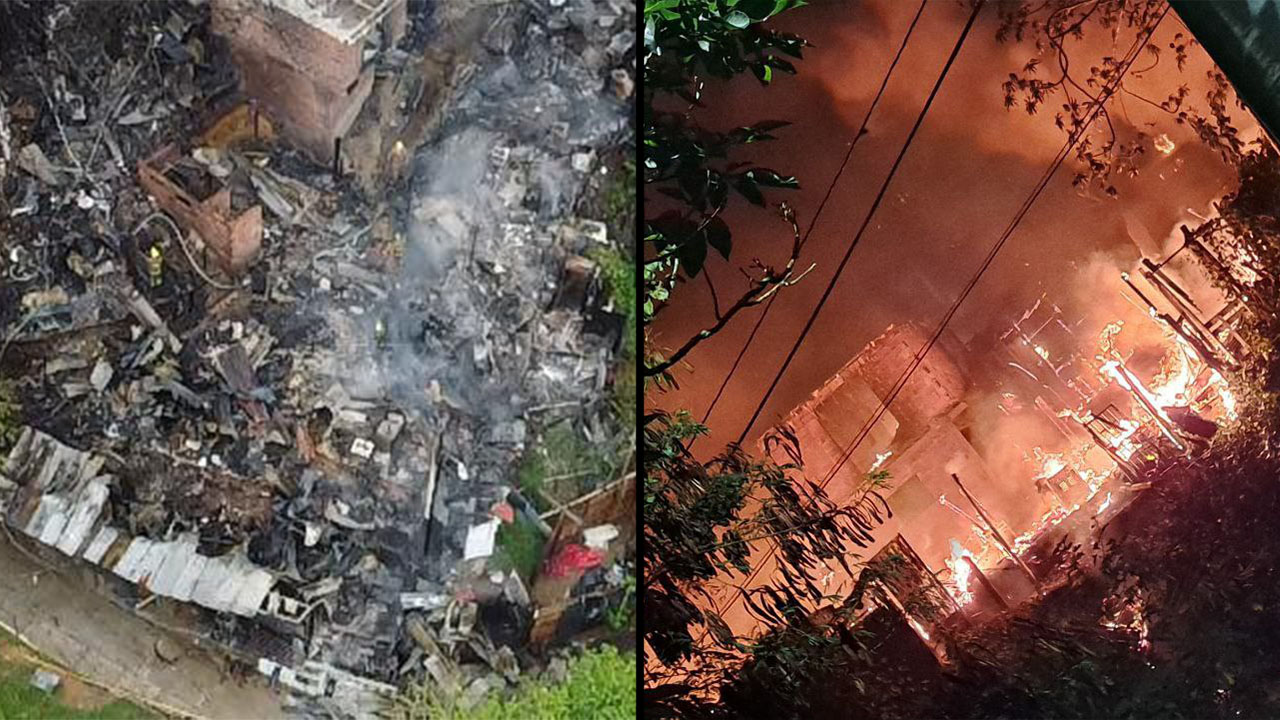 VIDEO Y FOTOS. Un incendio estructural en Itagüí deja por lo menos 15 familias afectadas
