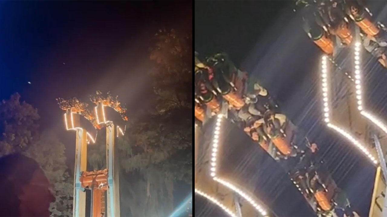 VIDEO. ‘Quedaron de cabezas’: Una atracción falló y dejó a muchas personas en el aire