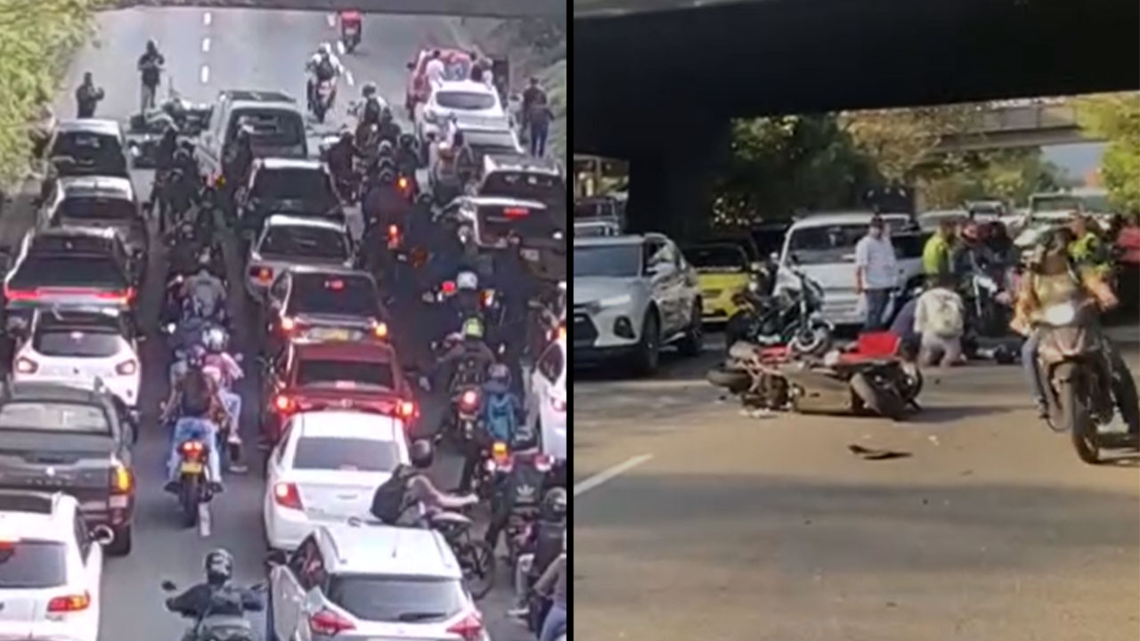 Reportan accidente por el puente de la Aguacatala