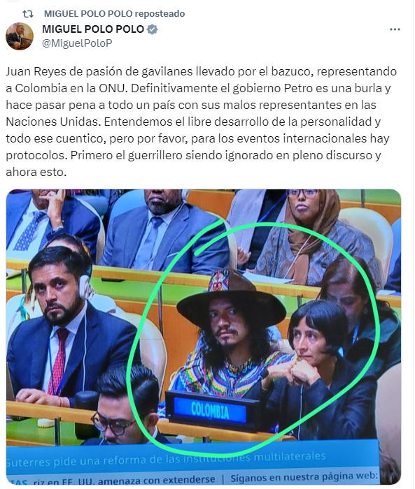 Polo Polo arremetió contra la delegación de Colombia ante la ONU