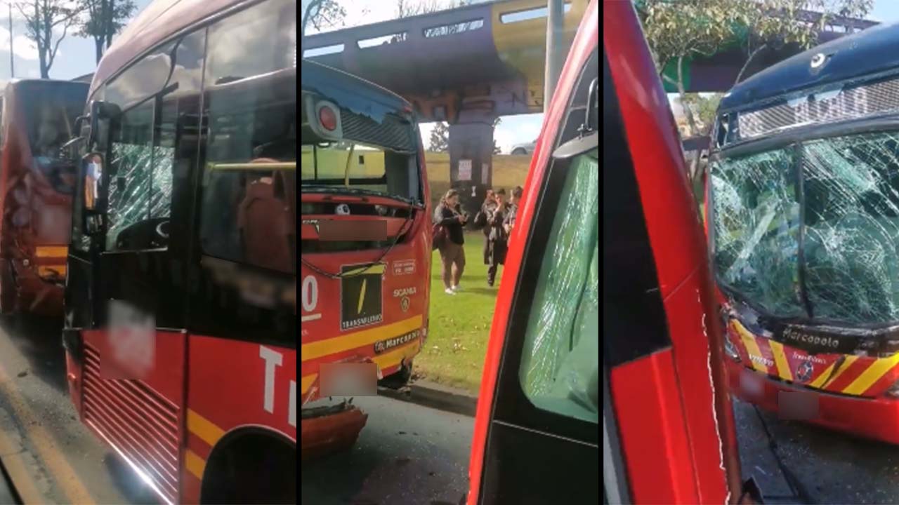 Choque de buses de Transmilenio se dieron en la Calle 13