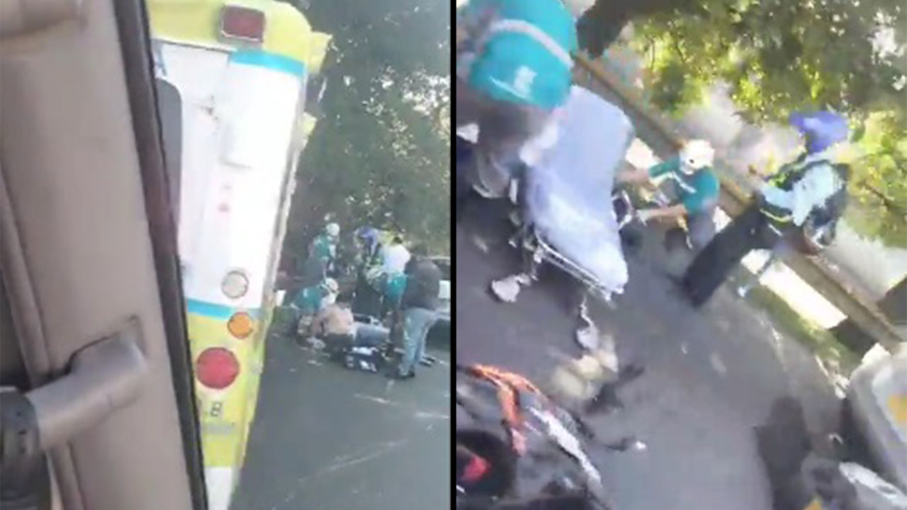 Choque entre moto y carro tiene congestionada la Autopista Sur