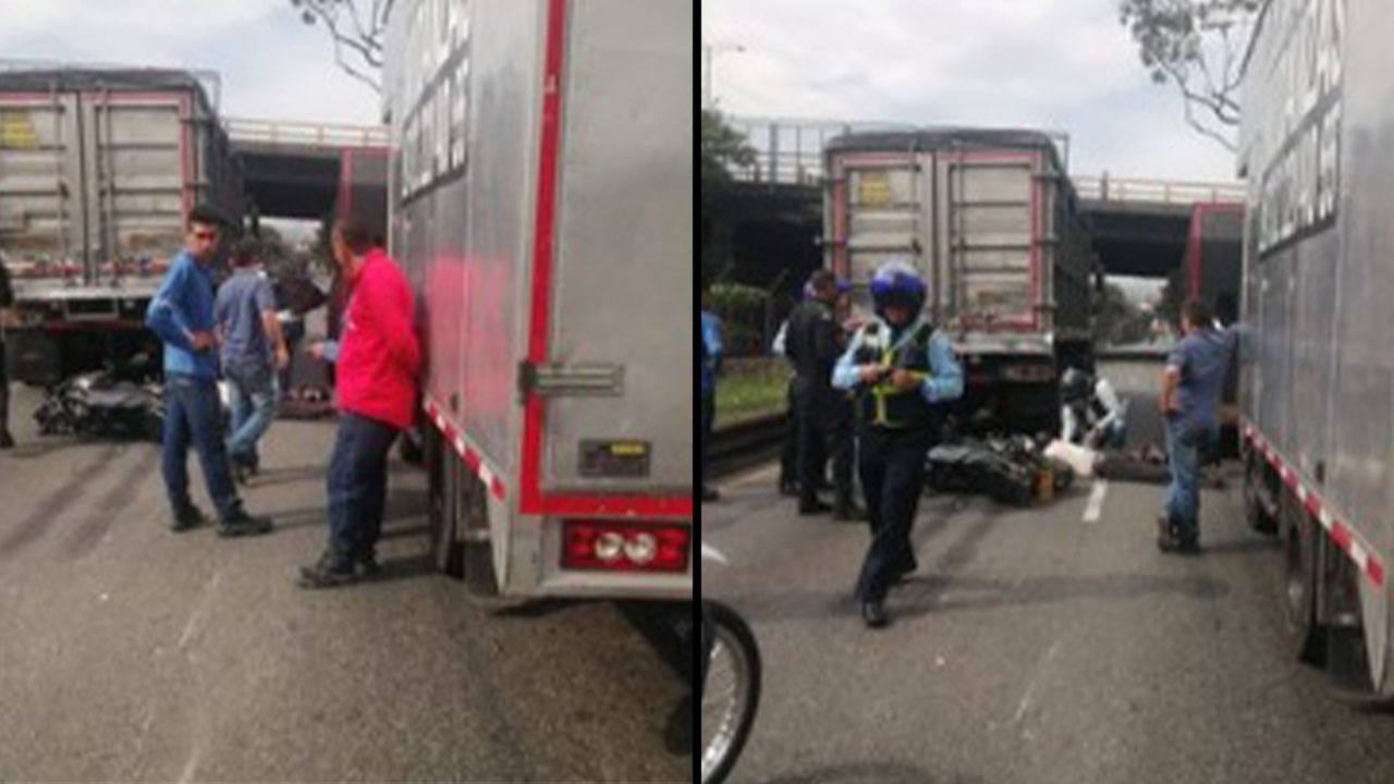 Hay un motociclista en el suelo, reportan cierre en la Autopista Sur a la altura de la calle Colombia