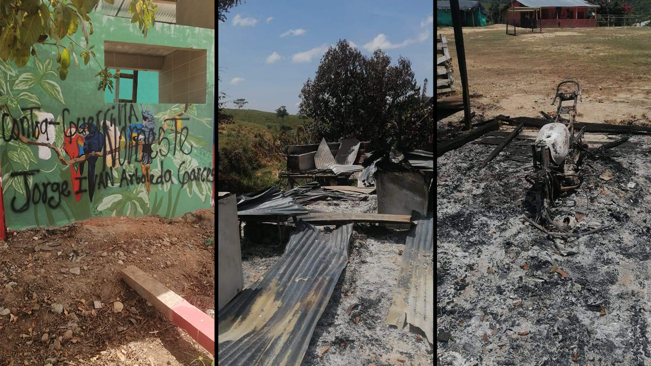En vereda de Segovia, el Clan del Golfo habría quemado casas, motos y cultivos